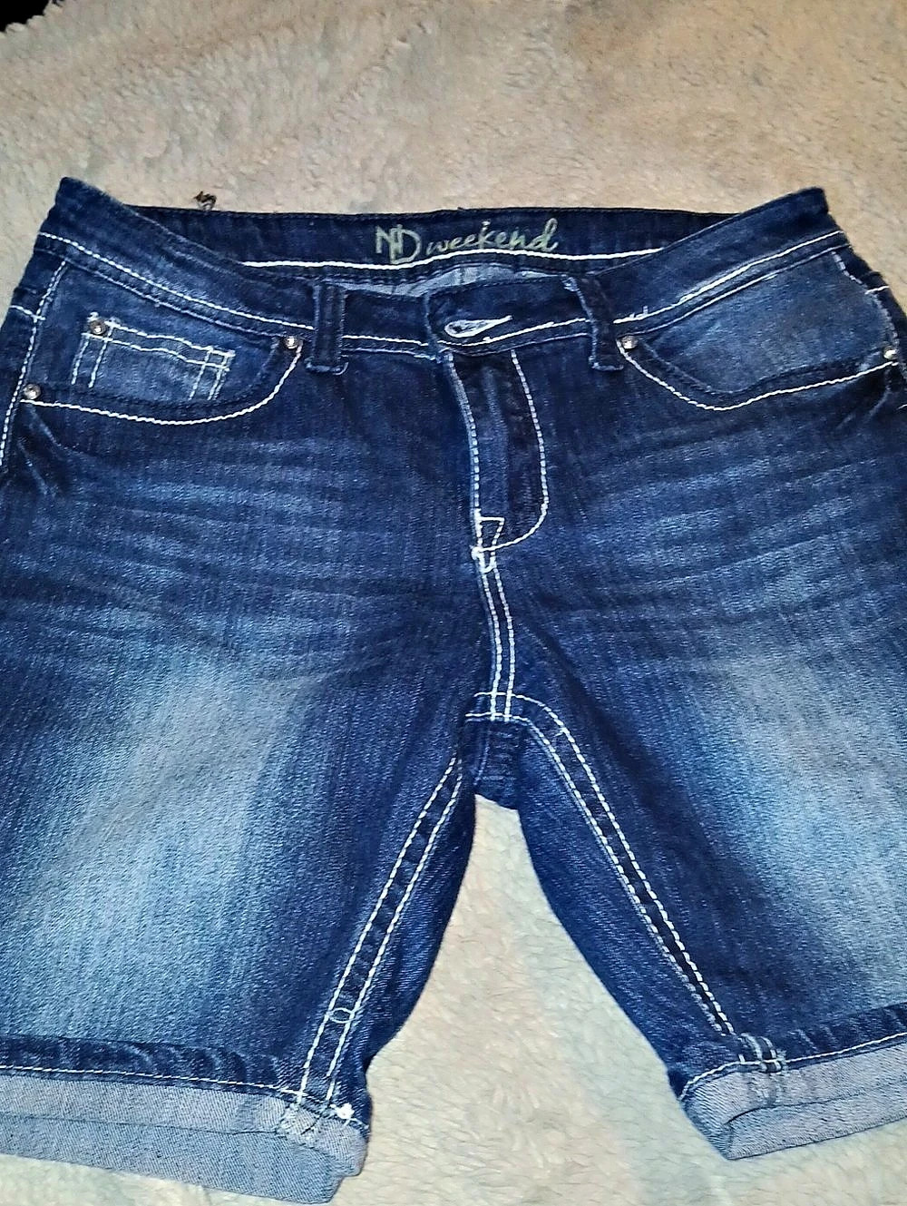 ND Weekend Women's Embellished Denim Shorts Size 12